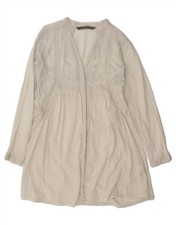 ZARA Womens Shirt Dress UK 10 Small White Floral AC14