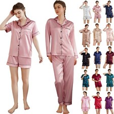 UK Womens Pyjamas Ladies Satin
