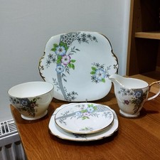 Bone China Windsor Part Tea Set 5 pcs  Vintage 1950s Excellent Condition