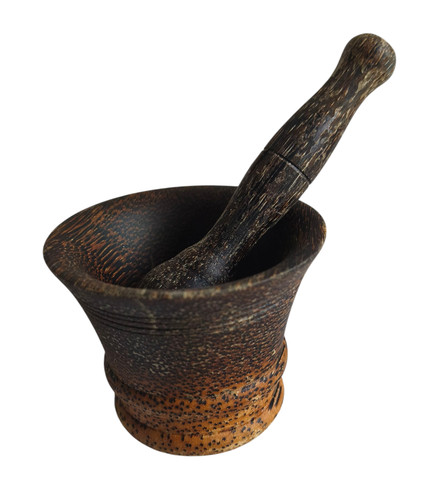 Small wooden mortar and pestle - mortar,