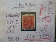 WEST AUSTRALIA POSTMARK ON GEORGE V STAMP-DONGARA D.26.5 ON 2d