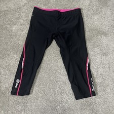Skins A200 Compression Pants Womens Sz XL Black Pink Long Tights Activewear Gym