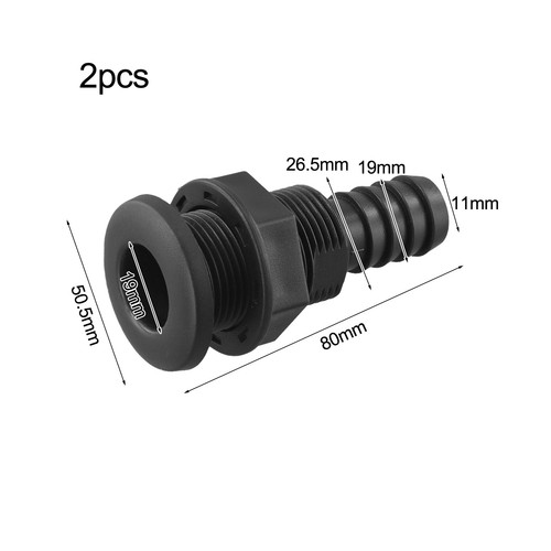 Two pack black abs thru - abs, hull