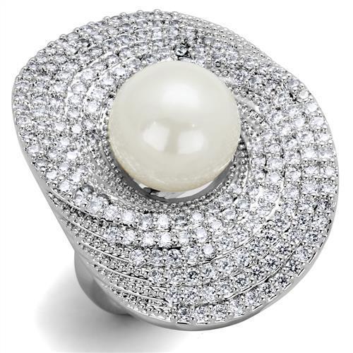 Ladies cocktail ring silver - , cz