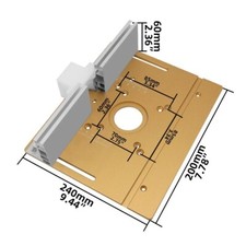 Aluminum Router Table Insert Plate Woodworking Trimmer Flip Plate w/ Miter Gauge