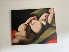 Original Painting Of Tamara De Lempicka’s ‘The Beautiful Raphaela’, 1927 Deco