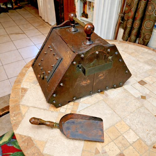 Antique wooden coal - antique, scuttle