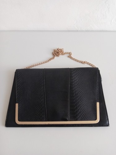 Black and gold clutch - black,