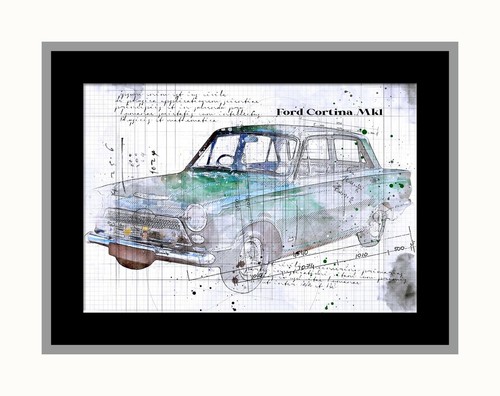 Line tech drawing ford cortina - line,