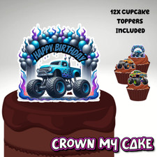 Blue Monster Truck Cake Topper