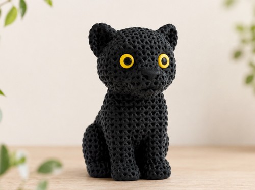 Black panther knitted - panther, knitted-style