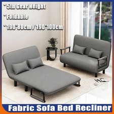 190CM Double Fabric Sofa Bed Sleeper Couch Sofabed Settee Recliner Folding Bed