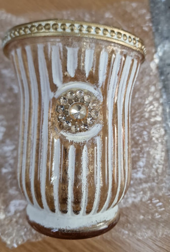 Gold glass cream - vintage, goth