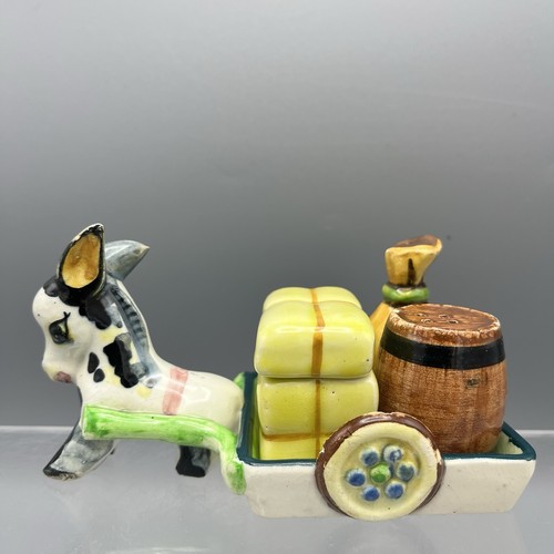 Vintage donkey cart cruet set - vintage,