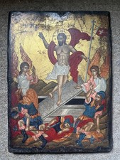 Hand Painted Icon of The Resurrection of Christ