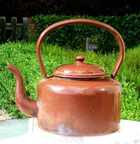 Vintage brown enamel - vintage,