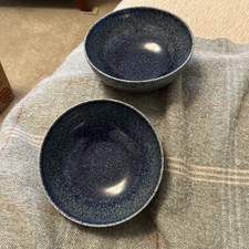 Denby Studio Dark Blue Dpeckled Cereal Bowls X 2 Seconds