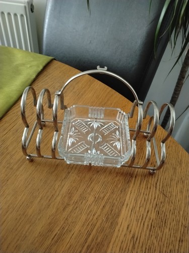 Vintage chrome toast rack with - vintage,