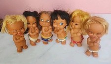 Vintage Kewpie Style Winking Islander Dolls Lot of 6 – Tiki Hawaiian Figures 70s