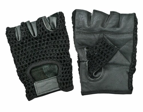 Leather fingerless gloves - leather,