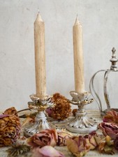 Shabby Chic Vintage Style Bistro Dinner Candles, Handcrafted to Look Old & Grimy