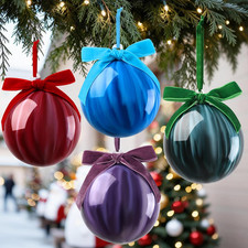 Outdoor Christmas Glass Baubles 10Cm, 4 Pcs Large Xmas Tree Balls Ornaments with