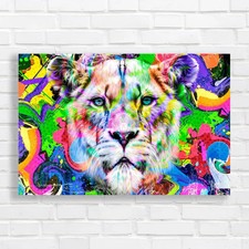 Vibrant Abstract Lion Original