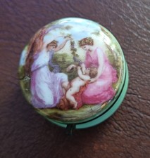 Antique China Pill Box Trinket Patch Pot Angelica Kauffman