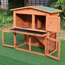 PawHut  2 Tier Outdoor Rabbit