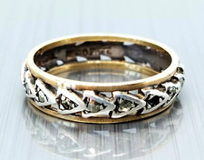 Antique 9ct Gold & Sterling Silver Marcasite Ring, Size J 1/2