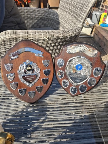 Vintage silver wooden trophy - wooden,