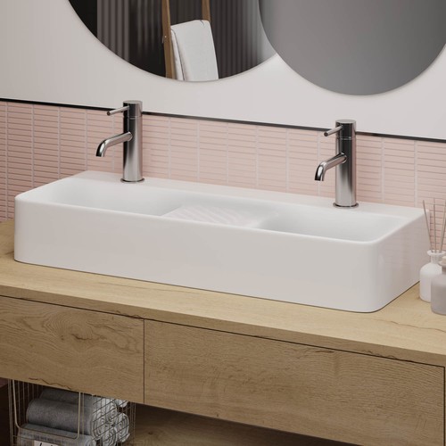 White square countertop - white,
