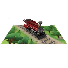 3D Pop-Up Steam Train Card –