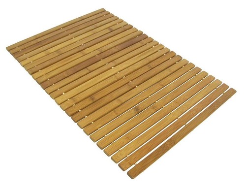 Bamboo wood bath mat - bamboo,