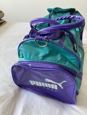 Puma Fitness Gym Bag Vintage Purple Turquoise 18 Inch Zip Handles Sport Retro