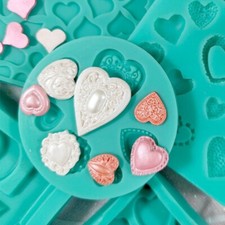 Silicone Hearts Fondant Mould Cake Sugar Craft Chocolate Icing Mother Day