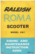 RALEIGH ROMA MODEL RS1 SCOOTER ORIG. OWNERS INSTRUCTION & MAINTENANCE HANDBOOK
