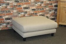 WHITE MEADOW LARGE OBLONG NATURAL COLOURED FABRIC FOOTSTOOL (828)