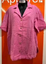 ASOS Pink Cheesecloth Bowling Shirt, Size 8, New, B16