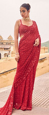 Georgette silk sequence saree