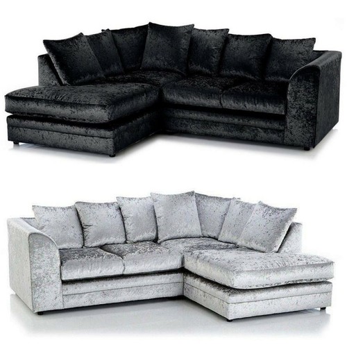 Black corner sofa crystal - black,