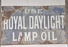 Royal Daylight Lamp Oil' enamel advertising sign, 30.5cm x 51cm.