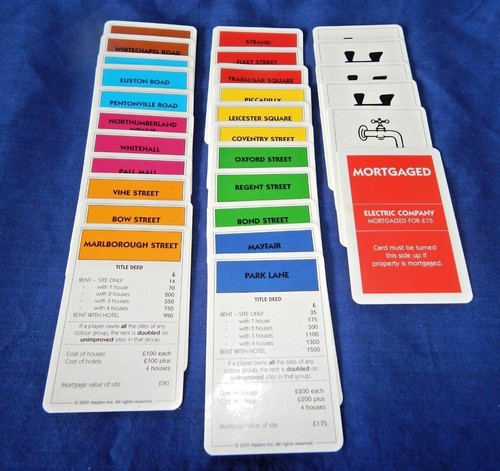 Monopoly cards 2001 - cards,