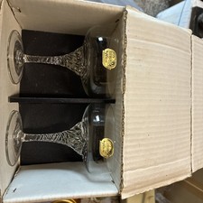 2x vintage Bohemia Glass coupe