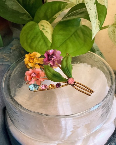 Vintage 50s brooch floral - vintage,