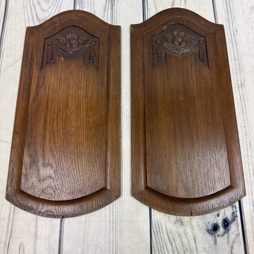 Pair oak carved - pair,