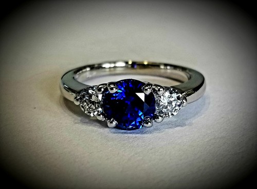 Sapphire diamonds solid 14k - &,