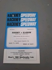 1972 Speedway Programme Hackney V Glasgow
