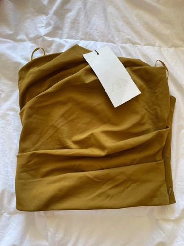 Zara mustard satin draped - satin,
