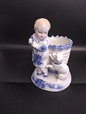 Antique German Conta Boehme Porcelain Match Holder and Striker Fairing